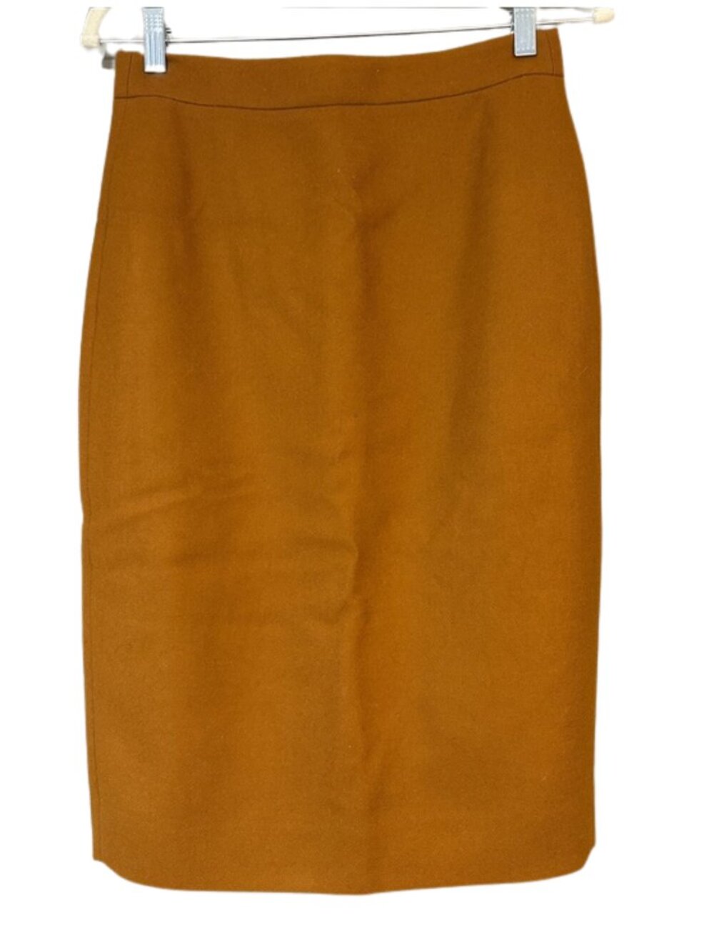 J.Crew Wool Pencil Skirt Rust Orange Camel Brown Classic Career Skirt Workwear - Picture 2 of 11